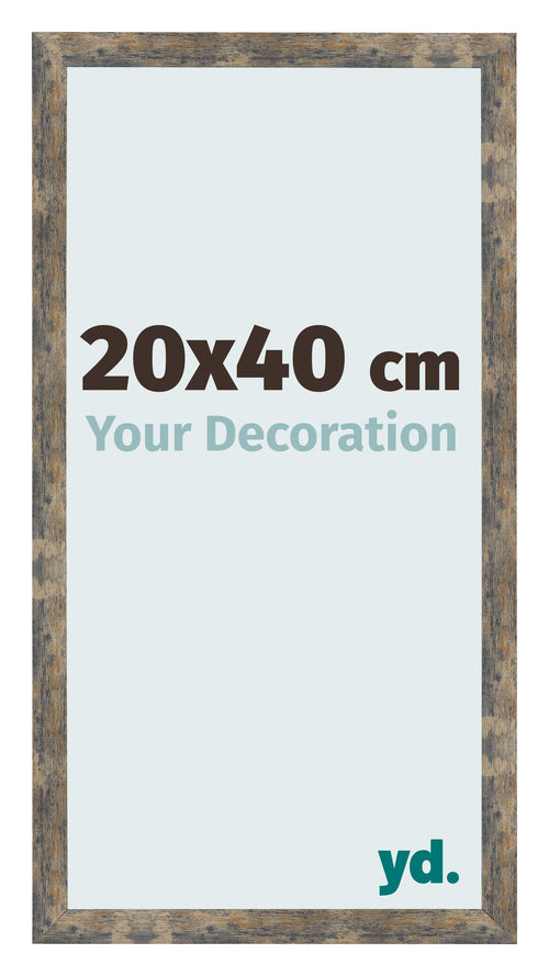 Photo Frame 20x40cm Blue Gold Melange MDF Bologna Front Size | Yourdecoration.co.uk