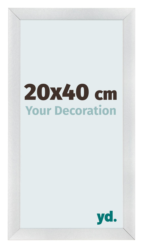 Photo Frame 20x40cm Silver Black Swept MDF Pisa Front Size | Yourdecoration.co.uk