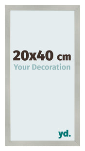 Photo Frame 20x40cm Silver Matte MDF Bologna Front Size | Yourdecoration.co.uk