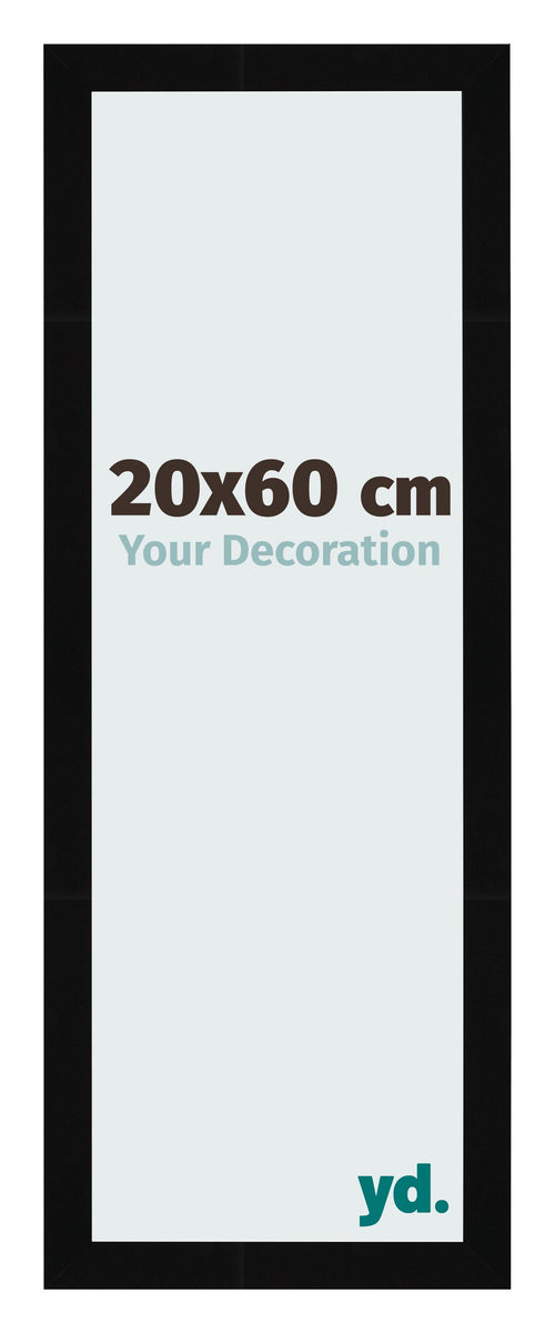 Photo Frame 20x60cm Black High Gloss MDF Bologna Front Size | Yourdecoration.co.uk