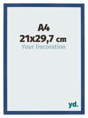 Photo Frame 21x29 7 cm A4 Dark Blue MDF Bologna Front Size | Yourdecoration.co.uk