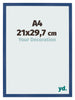 Photo Frame 21x29 7 cm A4 Dark Blue MDF Bologna Front Size | Yourdecoration.co.uk