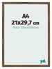 Photo Frame 21x29 7 cm A4 Oak Rustic MDF Bologna Front Size | Yourdecoration.co.uk