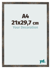 Photo Frame 21x29 7 cm A4 Oxidized Metal MDF Bologna Front Size | Yourdecoration.co.uk