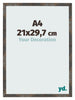 Photo Frame 21x29 7 cm A4 Oxidized Metal MDF Bologna Front Size | Yourdecoration.co.uk
