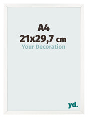 Photo Frame 21x29 7 cm A4 White High Gloss MDF Bologna Front Size | Yourdecoration.co.uk