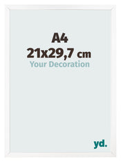 Photo Frame 21x29 7 cm A4 White Matte MDF Bologna Front Size | Yourdecoration.co.uk