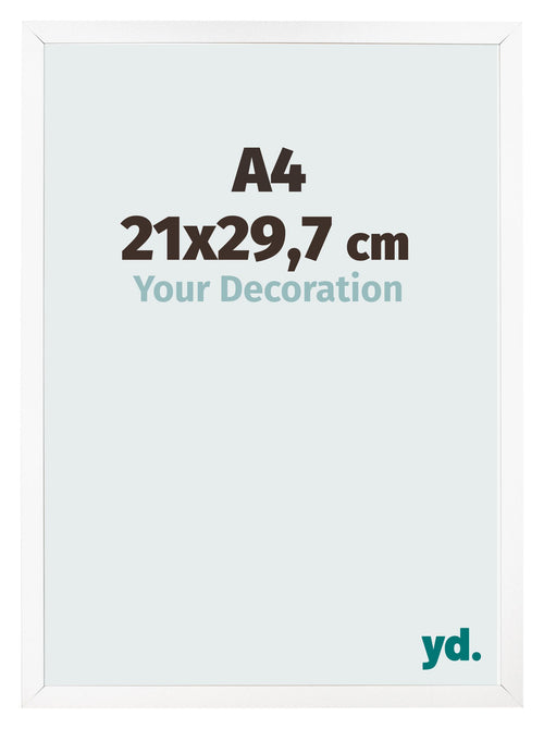 Photo Frame 21x29 7 cm A4 White Matte MDF Bologna Front Size | Yourdecoration.co.uk