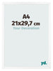Photo Frame 21x29 7 cm A4 White Matte MDF Bologna Front Size | Yourdecoration.co.uk