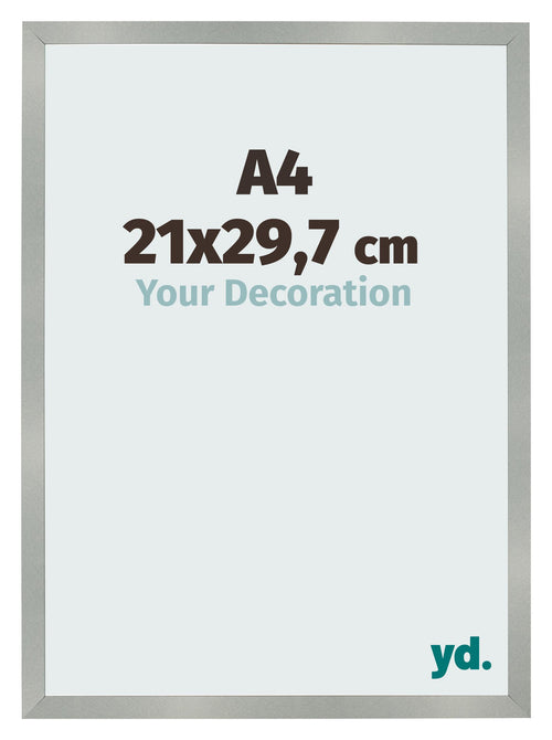 Photo Frame 21x29 7cm A4 Aluminum Brushed MDF Bologna Front Size | Yourdecoration.co.uk