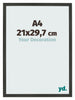 Photo Frame 21x29 7cm A4 Anthracite MDF Bologna Front Size | Yourdecoration.co.uk