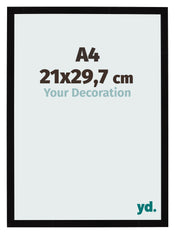 Photo Frame 21x29 7cm A4 Black High Gloss MDF Bologna Front Size | Yourdecoration.co.uk