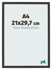 Photo Frame 21x29 7cm A4 Black Woodgrain MDF Bologna Front Size | Yourdecoration.co.uk