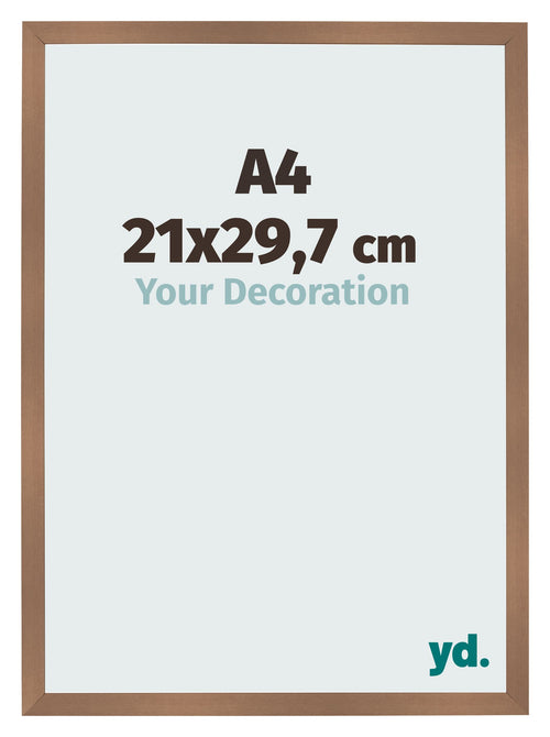 Photo Frame 21x29 7cm A4 Copper Design MDF Bologna Front Size | Yourdecoration.co.uk