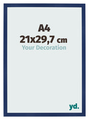 Photo Frame 21x29 7cm A4 Dark Blue Swept MDF Bologna Front Size | Yourdecoration.co.uk