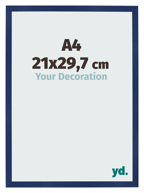 Photo Frame 21x29 7cm A4 Dark Blue Swept MDF Bologna Front Size | Yourdecoration.co.uk