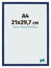 Photo Frame 21x29 7cm A4 Dark Blue Swept MDF Bologna Front Size | Yourdecoration.co.uk