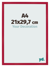 Photo Frame 21x29 7cm A4 Red MDF Bologna Front Size | Yourdecoration.co.uk