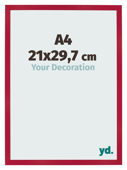 Photo Frame 21x29 7cm A4 Red MDF Bologna Front Size | Yourdecoration.co.uk