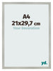 Photo Frame 21x29 7cm A4 Silver Matte MDF Bologna Front Size | Yourdecoration.co.uk