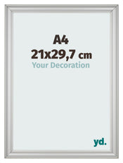 Photo Frame 21x29 7cm A4 Silver Matte MDF Lazio Front Size | Yourdecoration.co.uk