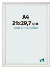 Photo Frame 21x29 7cm A4 White Swept MDF Lazio Front Size | Yourdecoration.co.uk