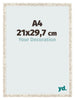 Photo Frame 21x29 7cm A4 White Vintage MDF Bologna Front Size | Yourdecoration.co.uk