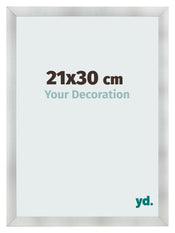 Photo Frame 21x30cm Aluminum Brushed MDF Pisa Front Size | Yourdecoration.co.uk