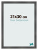 Photo Frame 21x30cm Black Silver Polished MDF Pisa Front Size | Yourdecoration.co.uk