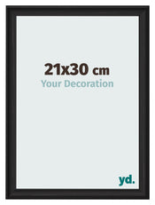 Photo Frame 21x30cm Black Woodgrain MDF Lazio Front Size | Yourdecoration.co.uk
