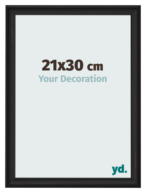 Photo Frame 21x30cm Black Woodgrain MDF Lazio Front Size | Yourdecoration.co.uk