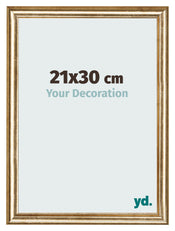 Photo Frame 21x30cm Gold Antique MDF Lazio Front Size | Yourdecoration.co.uk