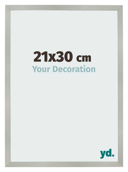Photo Frame 21x30cm Silver Matte MDF Bologna Front Size | Yourdecoration.co.uk