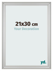 Photo Frame 21x30cm Silver Matte MDF Lazio Front Size | Yourdecoration.co.uk