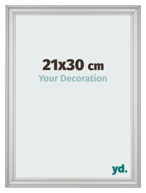 Photo Frame 21x30cm Silver Matte MDF Lazio Front Size | Yourdecoration.co.uk