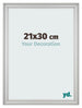 Photo Frame 21x30cm Silver Matte MDF Lazio Front Size | Yourdecoration.co.uk