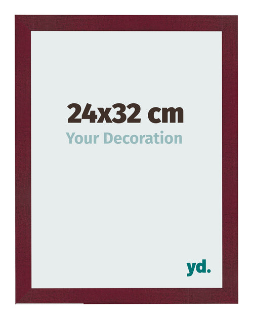 Photo Frame 24x32 cm Wine Red Swept MDF Bologna Front Size | Yourdecoration.co.uk