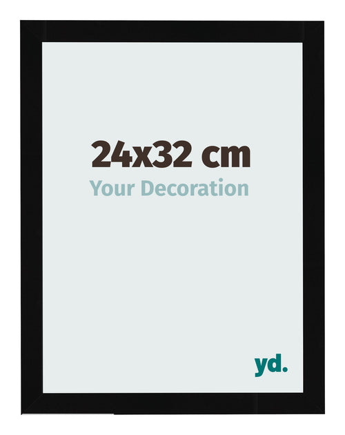 Photo Frame 24x32cm Black High Gloss MDF Bologna Front Size | Yourdecoration.co.uk