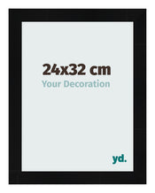 Photo Frame 24x32cm Black Silver Polished MDF Pisa Front Size | Yourdecoration.co.uk