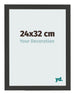 Photo Frame 24x32cm Black Woodgrain MDF Bologna Front Size | Yourdecoration.co.uk