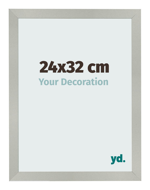 Photo Frame 24x32cm Silver Matte MDF Bologna Front Size | Yourdecoration.co.uk