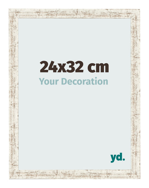 Photo Frame 24x32cm White Vintage MDF Bologna Front Size | Yourdecoration.co.uk