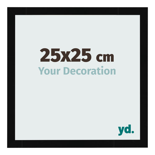 Photo Frame 25x25cm Black High Gloss MDF Bologna Front Size | Yourdecoration.co.uk