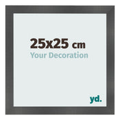 Photo Frame 25x25cm Black Silver Polished MDF Pisa Front Size | Yourdecoration.co.uk