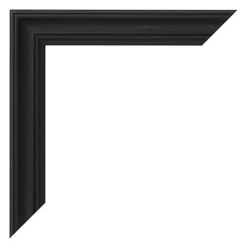 Photo Frame 25x25cm Black Woodgrain MDF Lazio Detail Corner | Yourdecoration.co.uk