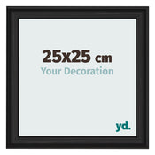 Photo Frame 25x25cm Black Woodgrain MDF Lazio Front Size | Yourdecoration.co.uk