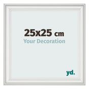 Photo Frame 25x25cm White Swept MDF Lazio Front Size | Yourdecoration.co.uk