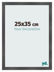 Photo Frame 25x35cm Black Silver Polished MDF Pisa Front Size | Yourdecoration.co.uk