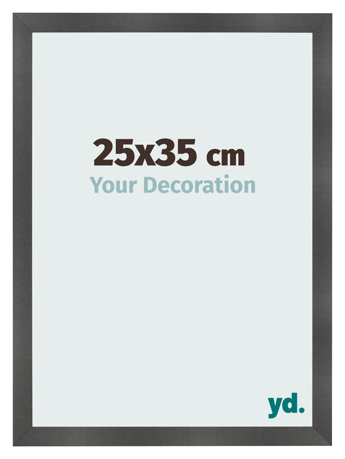 Photo Frame 25x35cm Black Silver Polished MDF Pisa Front Size | Yourdecoration.co.uk