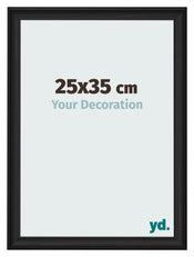 Photo Frame 25x35cm Black Woodgrain MDF Lazio Front Size | Yourdecoration.co.uk